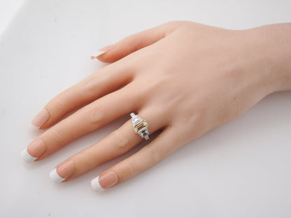 2 Carat Fancy Yellow Emerald Cut Engagement Ring