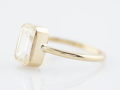 Engagement Ring Modern 2.01 Emerald Cut Diamond in 14k Yellow Gold