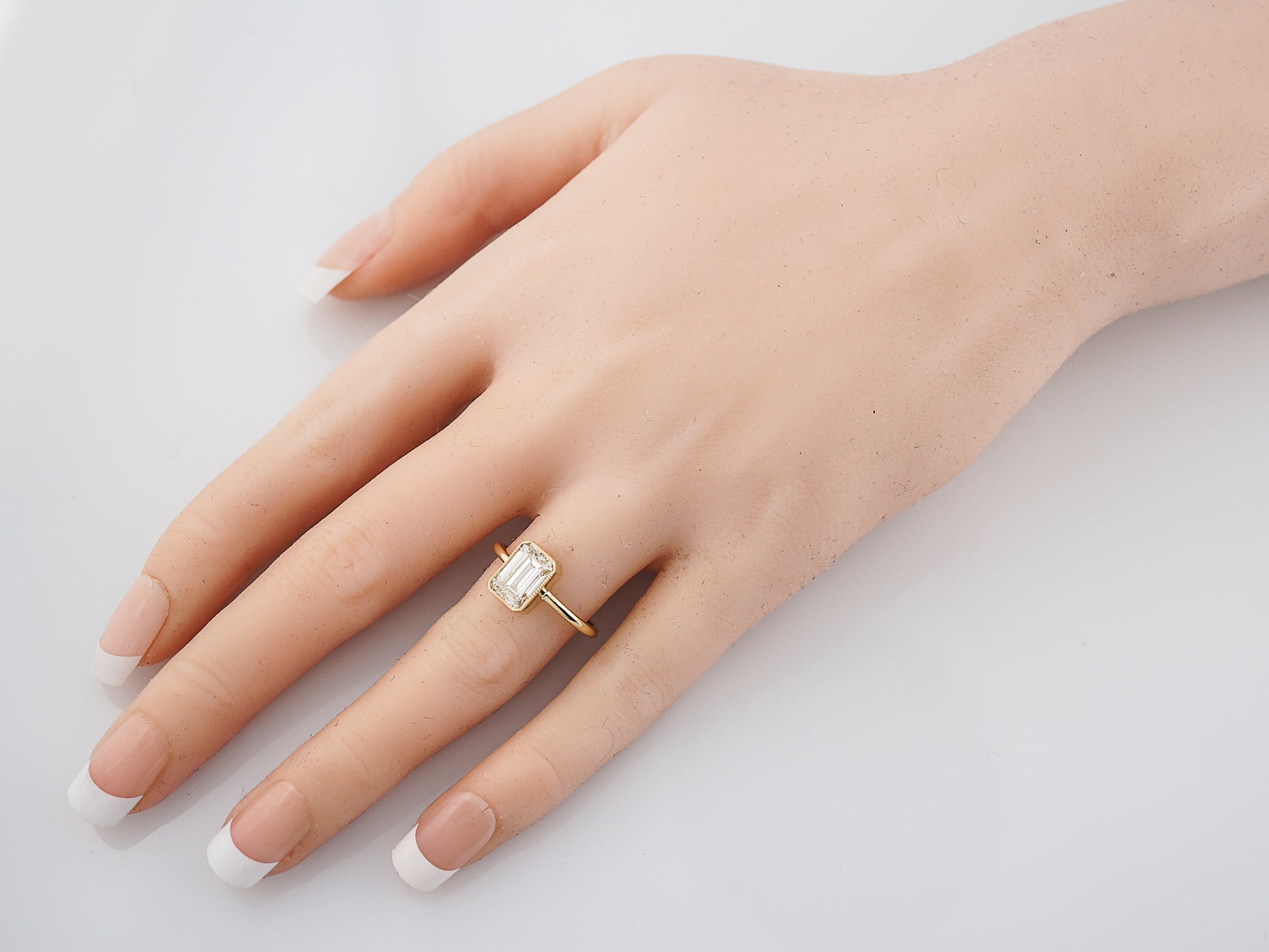 Engagement Ring Modern 2.01 Emerald Cut Diamond in 14k Yellow Gold