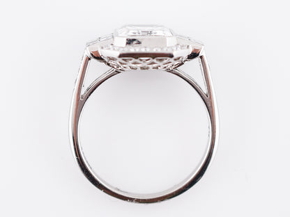 Engagement Ring Modern 2.13 Asscher Cut Diamond in Platinum