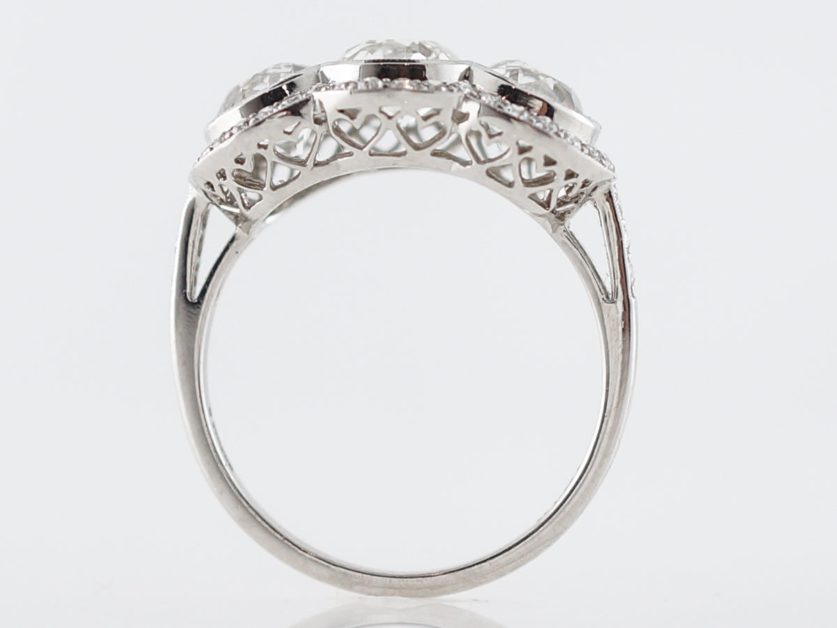 Engagement Ring Modern 2.39 Old European Cut Diamonds in Platinum
