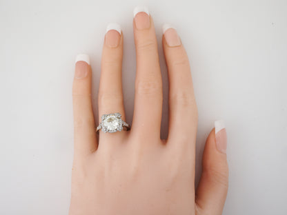 Engagement Ring Modern 2.69 Old European Cut Diamond in Platinum