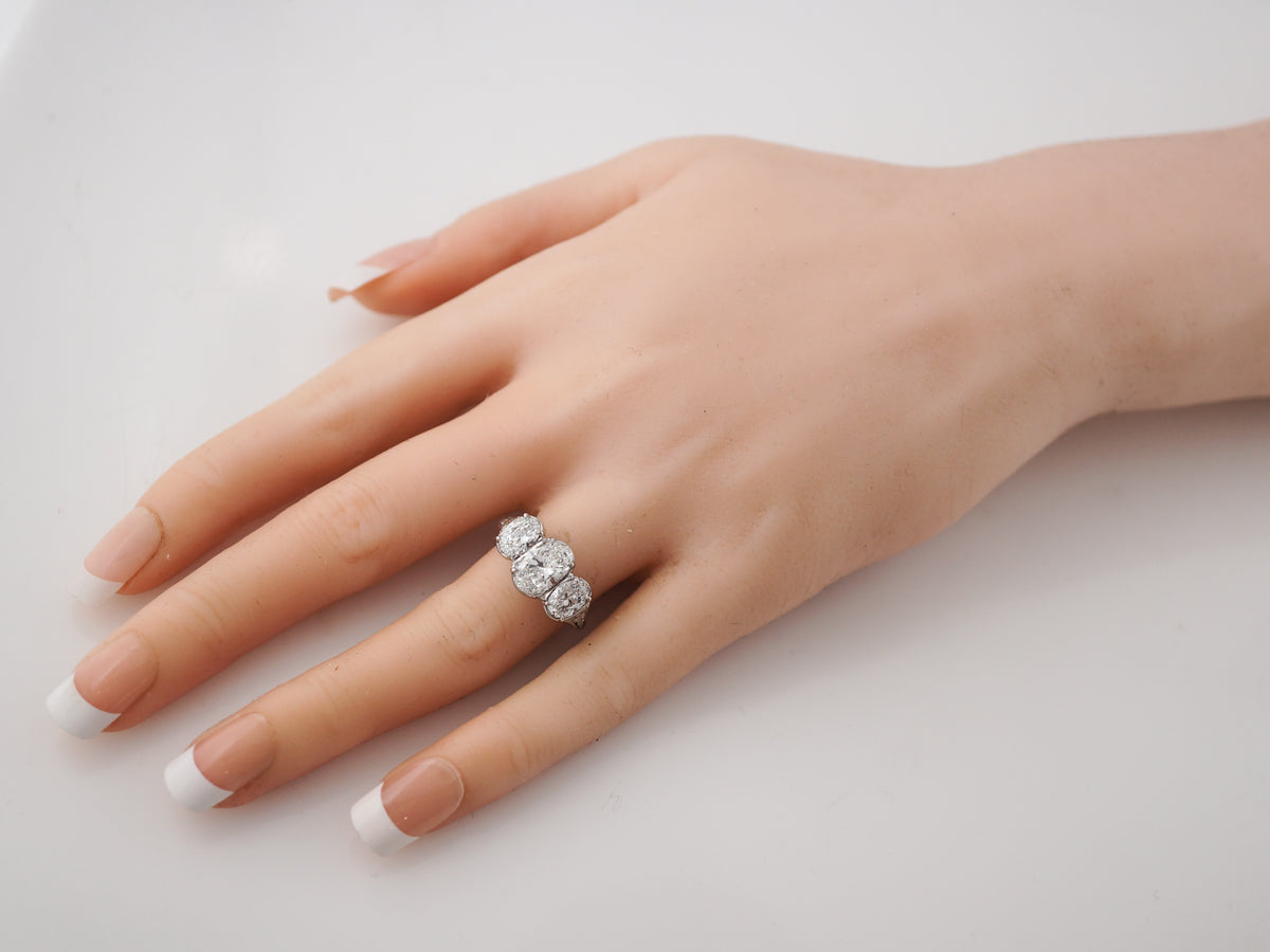 Oval Diamond Three Stone Engagement Ring E/VVS2