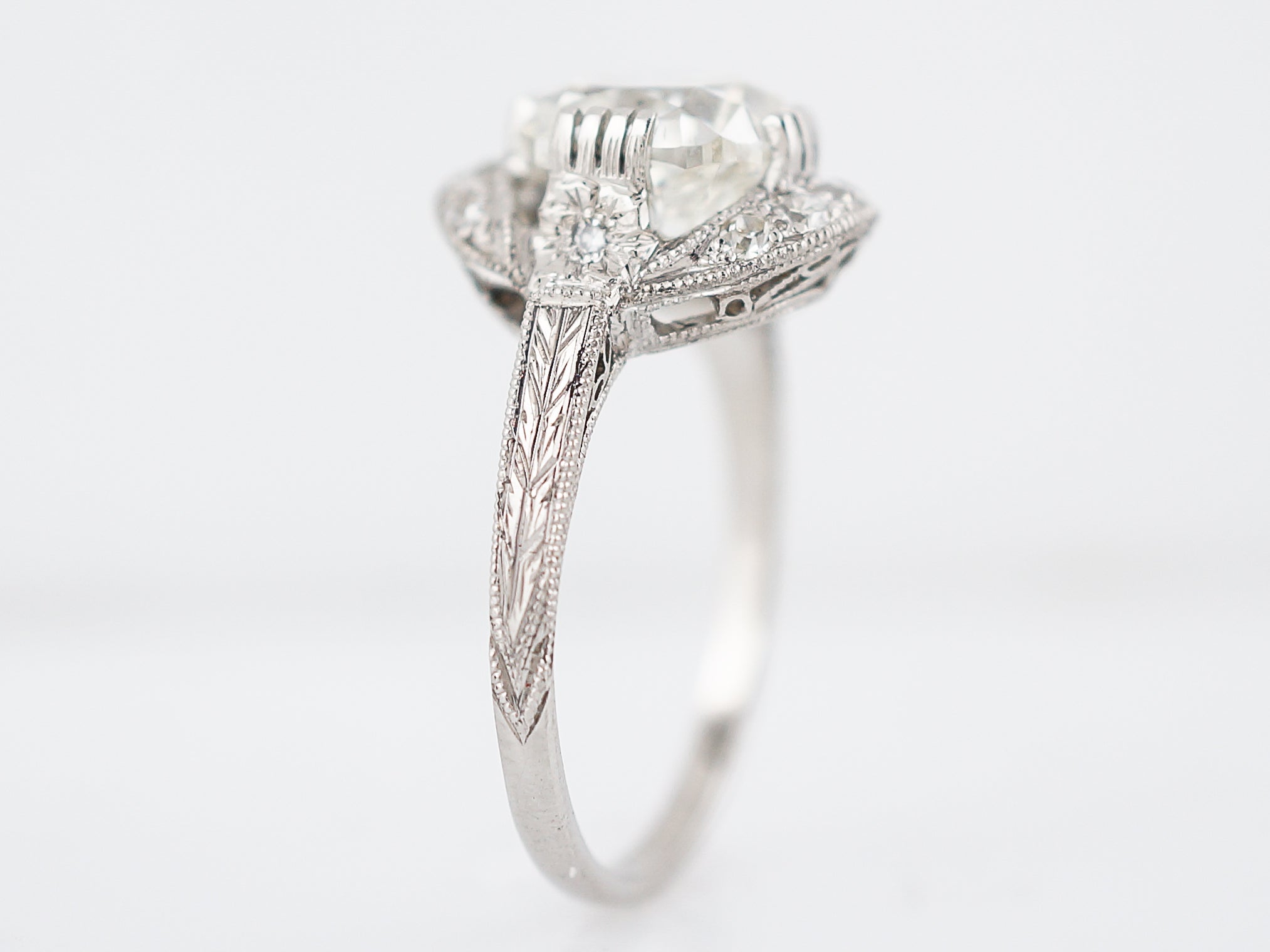 0.71 Carat Vintage Style Filigree Engagement Ring 14K White Gold (G,I1) -  Walmart.com