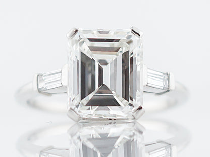 Engagement Ring Modern 3.00 Emerald Cut Diamond in Platinum