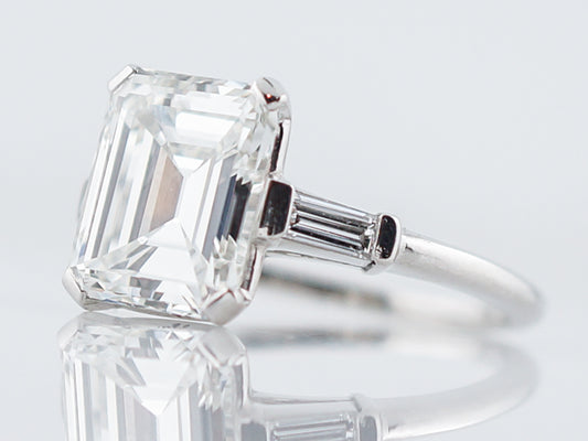 Engagement Ring Modern 3.00 Emerald Cut Diamond in Platinum