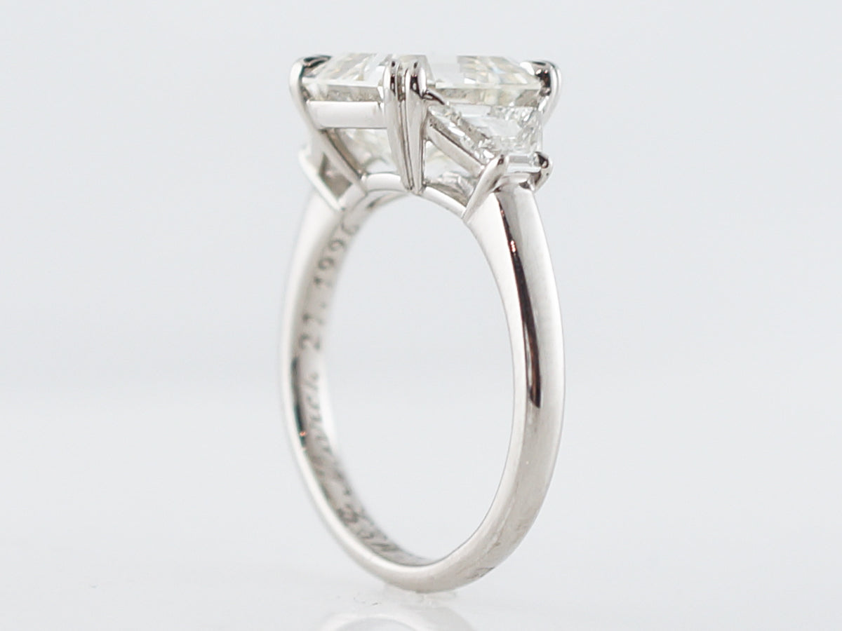 Tiffany Co. Engagement Ring Modern GIA 4.40 Asscher Cut Diamond