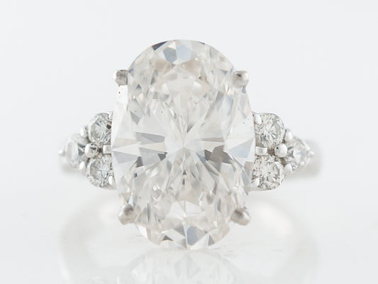 **RTV 1/10/19***Engagement Ring Modern 6.35 Oval Cut Diamond in Platinum