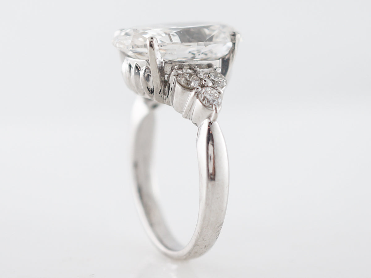 **RTV 1/10/19***Engagement Ring Modern 6.35 Oval Cut Diamond in Platinum