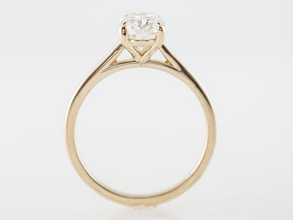 Engagement Ring Modern GIA 1.51 Oval Cut Diamond in 14k Yellow Gold