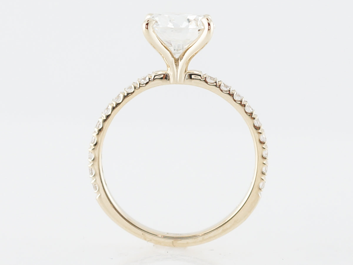 Engagement Ring Modern GIA 2.24 Transitional Cut Diamond in 14k Yellow Gold