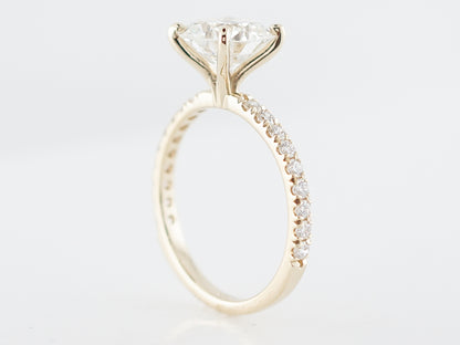 Engagement Ring Modern GIA 2.24 Transitional Cut Diamond in 14k Yellow Gold