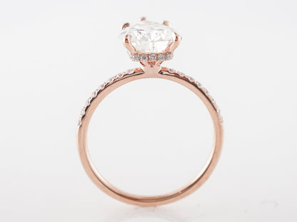 GIA 2 Carat Pear Cut Diamond Engagement Ring in Rose Gold