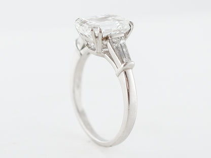 **RTV**Engagement Ring Modern GIA 3.29 Emerald Cut Diamond in Platinum