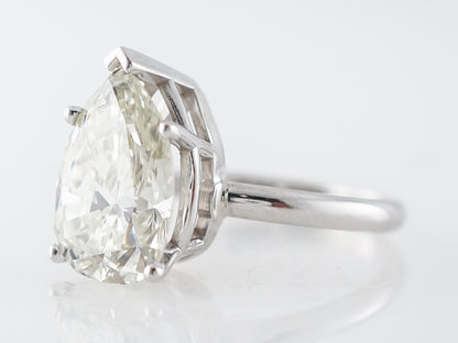 Engagement Ring Modern GIA 4.23 Pear Cut Diamond in 14k White Gold