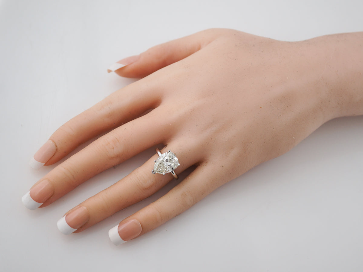 Four carat pear shaped diamond sale