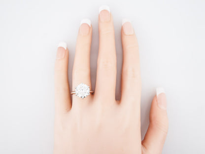 Engagement Ring Modern GIA 5.05 Round Brilliant Cut Diamond in 14k White Gold