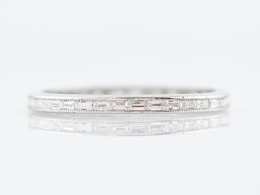 Eternity Band Modern .38 Baguette Cut Diamonds in 14k White Gold