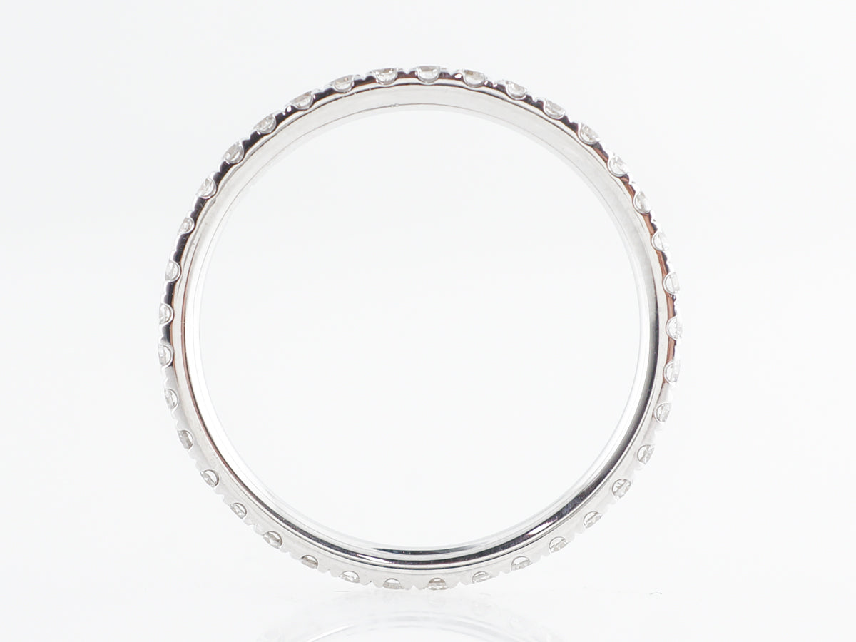 Thin Diamond Eternity Wedding Band in 14k White Gold