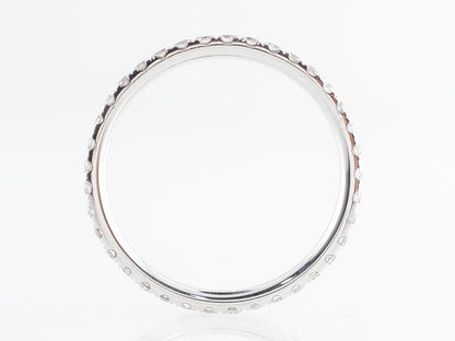 Thin Diamond Eternity Wedding Band in 14k White Gold