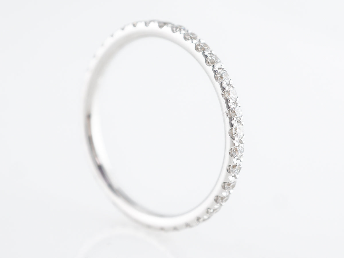 Thin Diamond Eternity Wedding Band in 14k White Gold