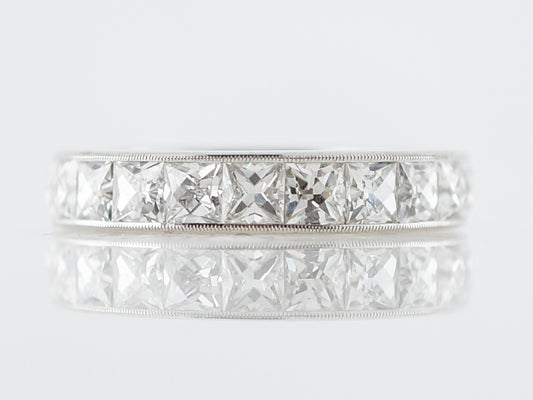 Eternity Wedding Band Modern 4.09 French Cut Diamonds in Platinum