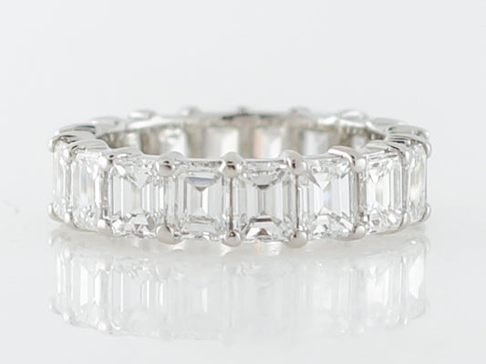 ***RTV*** Eternity Wedding Band Modern 7.38 Emerald Cut Diamonds in Platinum