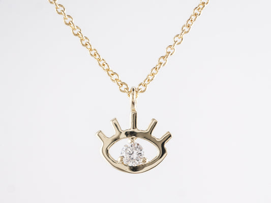 Evil Eye Diamond Pendant Necklace in 14k Yellow Gold