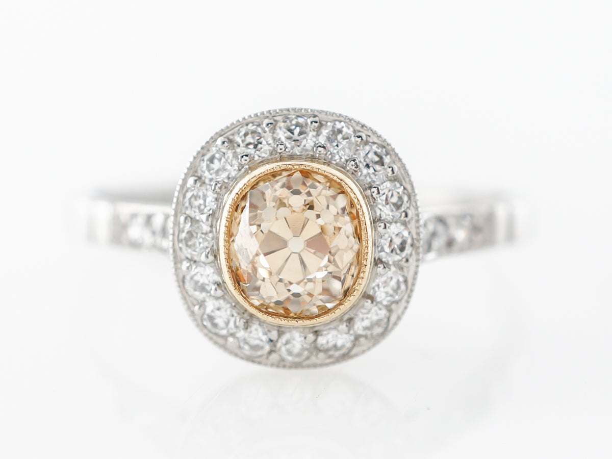 Fancy Yellow Diamond Engagement Ring in Platinum