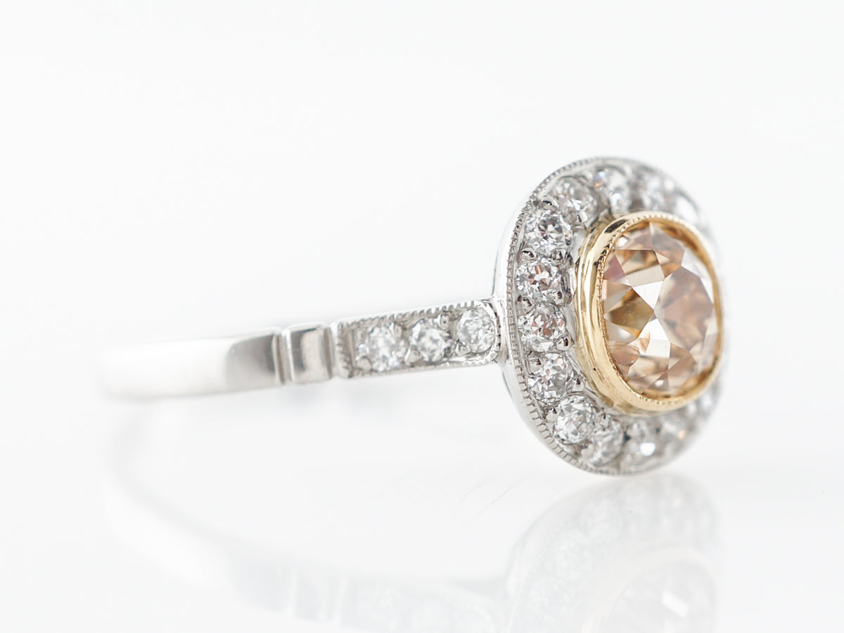 Fancy Yellow Diamond Engagement Ring in Platinum