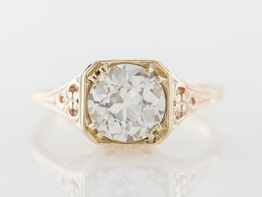 Vintage Yellow Gold Filigree Diamond Engagement Ring