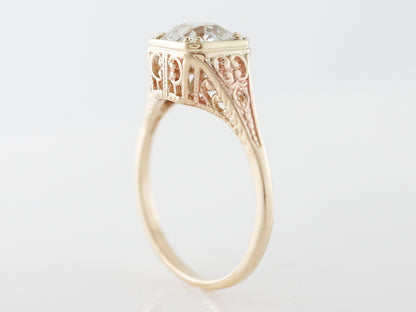Vintage Yellow Gold Filigree Diamond Engagement Ring