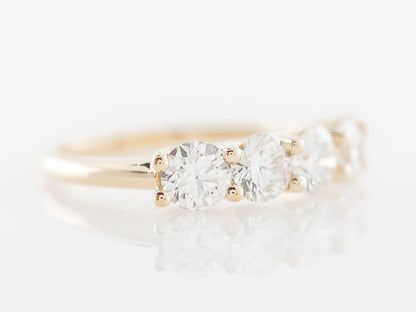 Five Stone Diamond Wedding Band in Yellow Gold