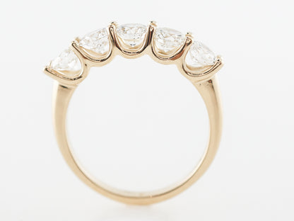 Five Stone Diamond Wedding Band in Yellow Gold