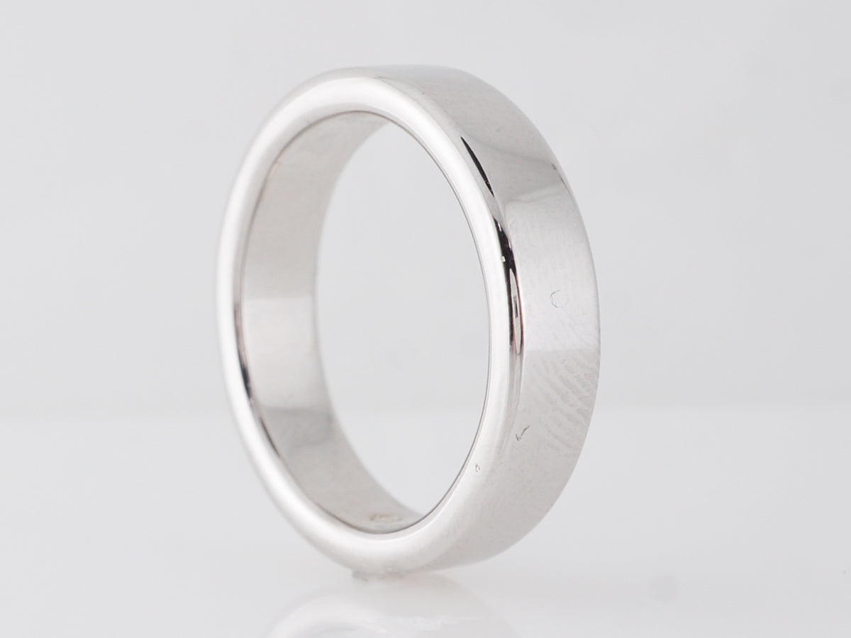 Flat Edge Men's Wedding Band 14k White Gold