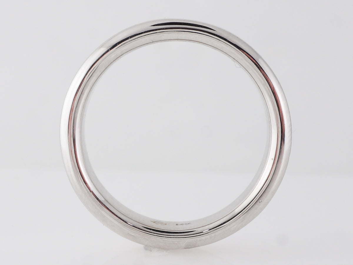 Flat Edge Men's Wedding Band 14k White Gold