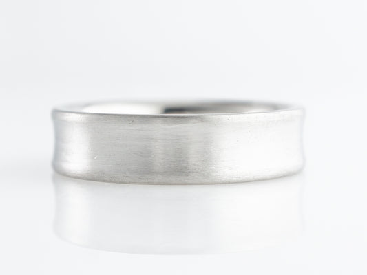 Flat Men's Wedding Band in Platinum w/ Brushed Finish