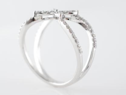 Floral Style Diamond Ring in 14k White Gold