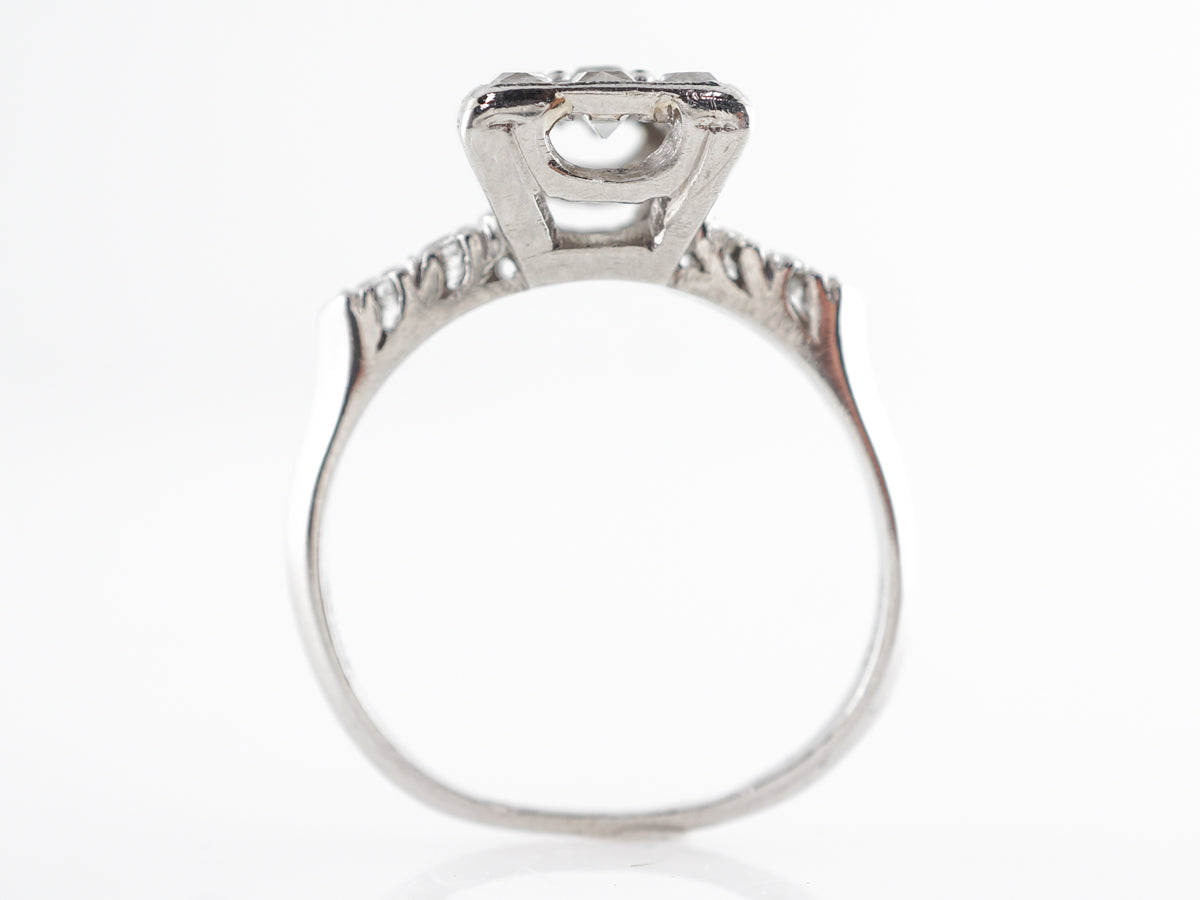 French Cut Diamond Cluster Ring in Platinum