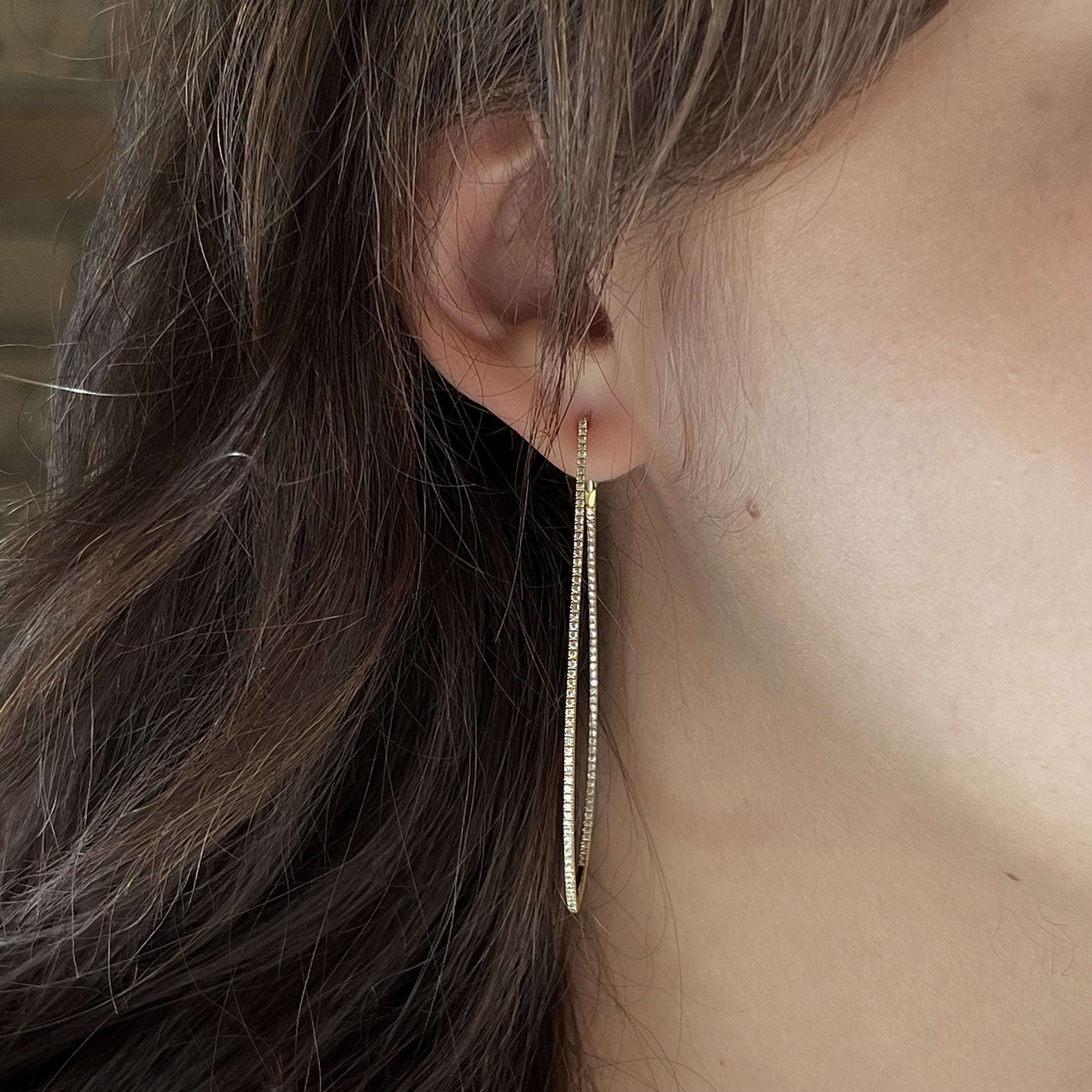 Baguette Diamond Fashion Half Hoop Earrings - 635C2SJADFHERWG – Seita  Jewelers