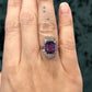 Victorian Amethyst Halo Cocktail Ring in 14k Rose & White Gold