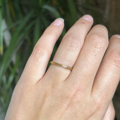 Antique Inspired Engraved Wedding Band in 14k Yellow Gold