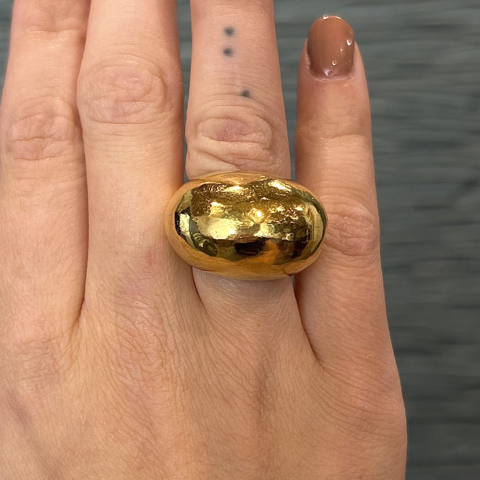 Rebecca Koven Dome Cocktail Ring in 18k Yellow Gold