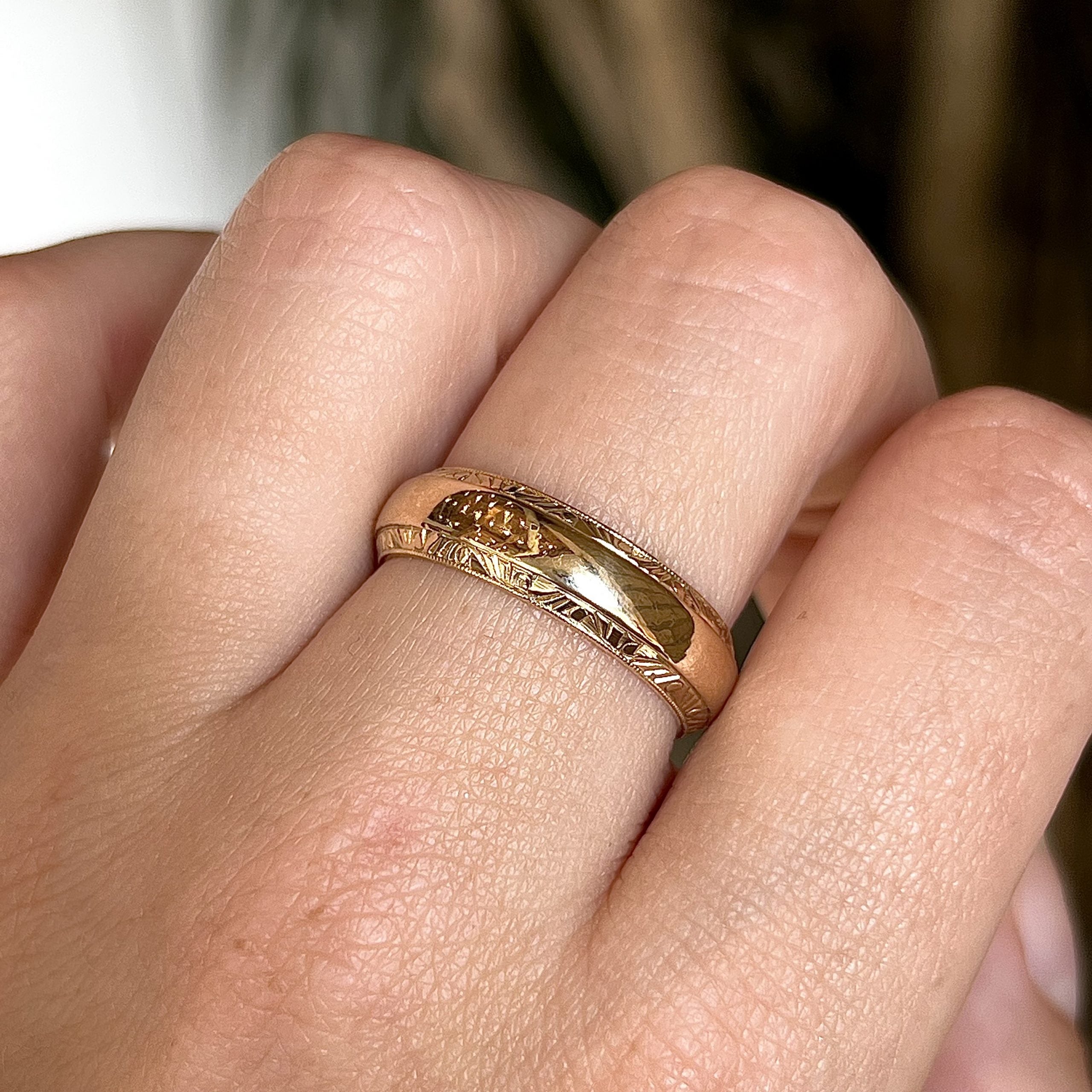 Unique yellow gold hot sale wedding bands