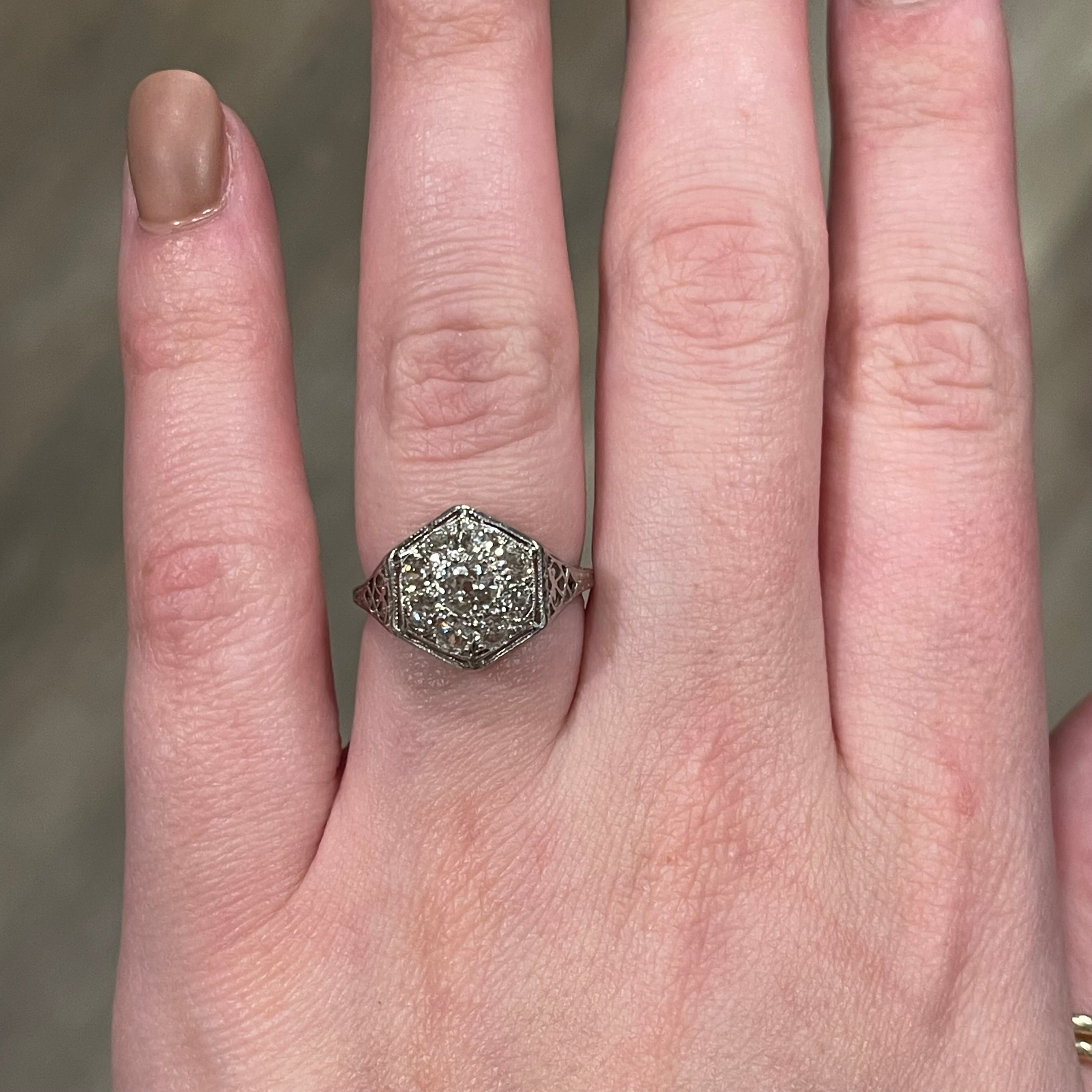 Art deco clearance platinum ring