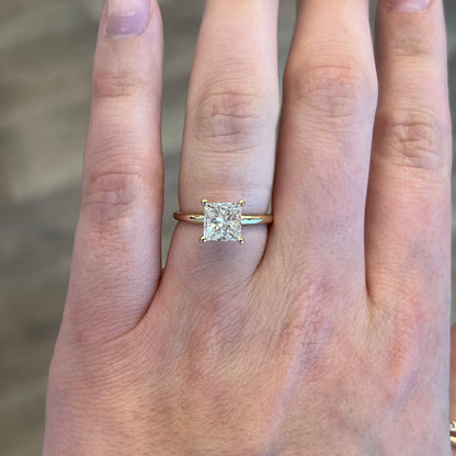 Princess Cut Diamond Engagement Ring in 14k Yellow Gold