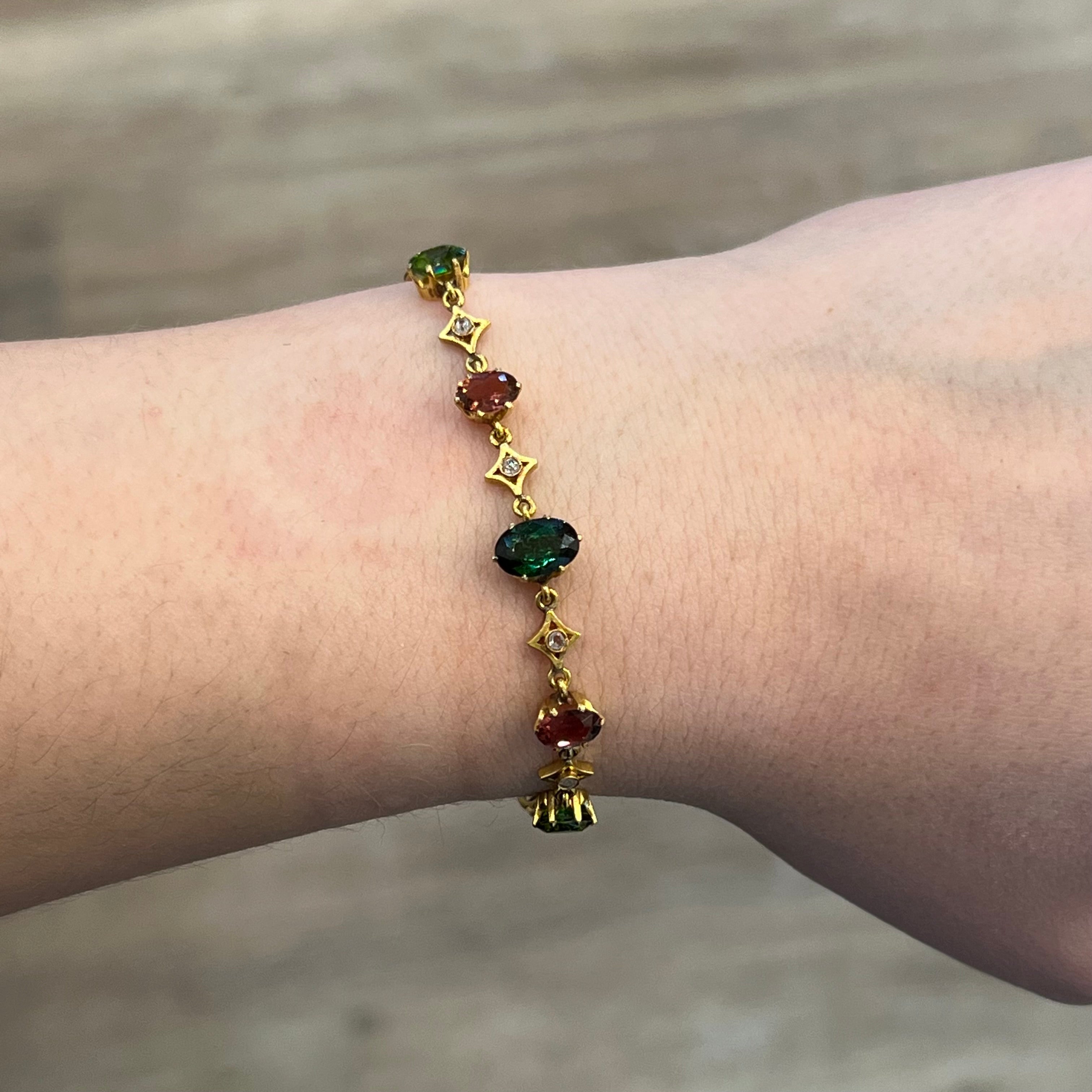Sapphire Bracelet With Red Garnet, Pink Tourmaline and Gold Hematite,  Delicate Multicolor Bracelet, Woman Dainty Jewelry With Gold Vermeil - Etsy  | Delicate bracelets, Sapphire bracelet, Multicolor bracelet