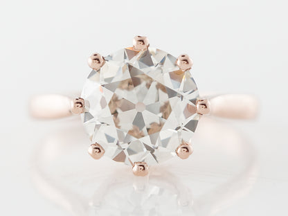 2 Carat European Cut Diamond Engagement Ring in Rose Gold