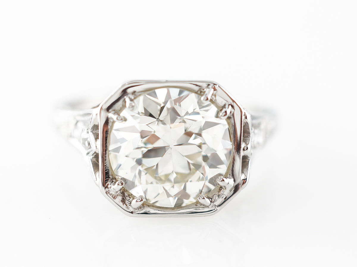 2.75 Carat Old European Cut Diamond Engagement Ring