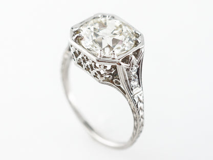 2.75 Carat Old European Cut Diamond Engagement Ring